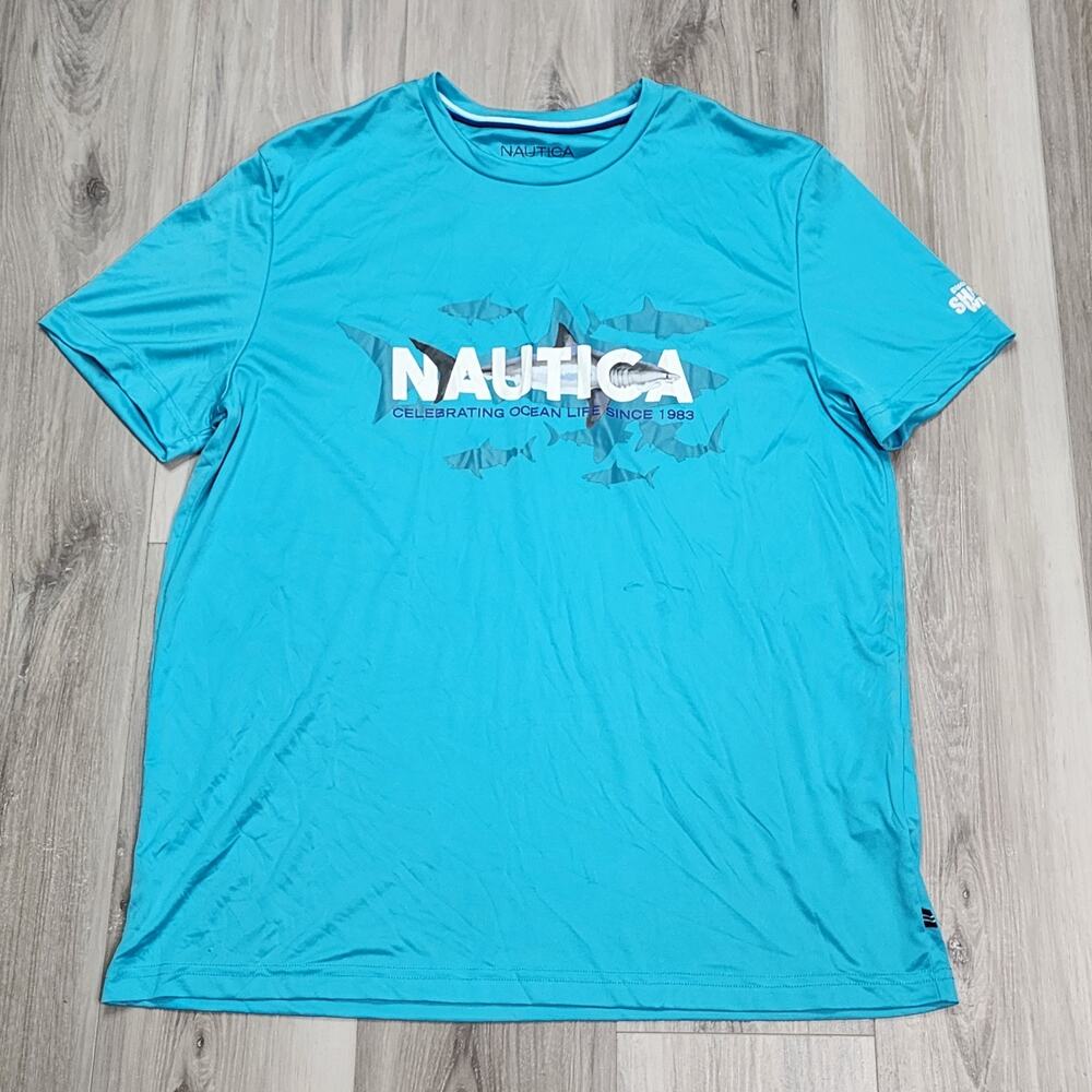 Nautica T-Shirt Men's Large Blue Short Sleeve